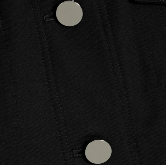 Theory Cropped Denim Jacket, Size Large, Black, NWT - Picture 3 of 14